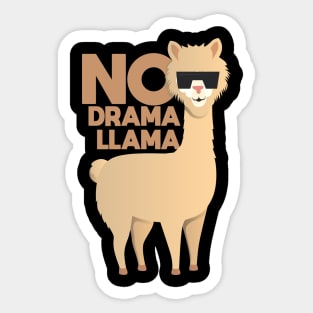 No Drama Llama - Hilarious Vector Illustration Of a Cool Llama Sticker